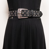 饰腰带复古设计年轻人嘻哈免打孔皮带宽裤 欧美街头星星款 铆钉装 带