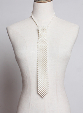 编织女士复古法式领结韩版珍珠