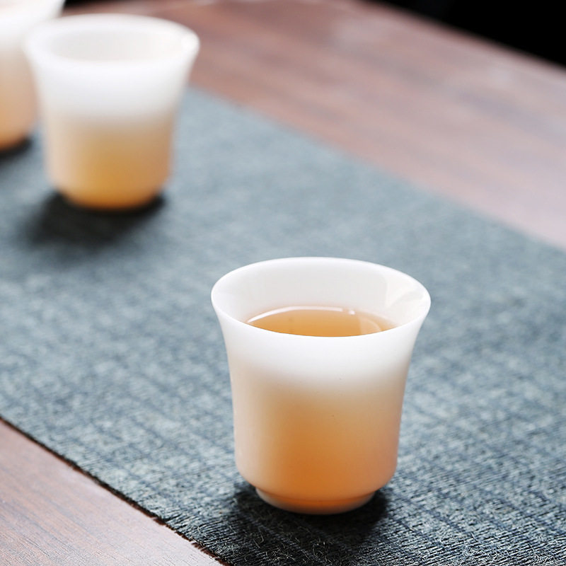 羊脂玉白瓷茶具套装功夫茶杯家用泡茶办公室会客德化白玉陶瓷盖碗