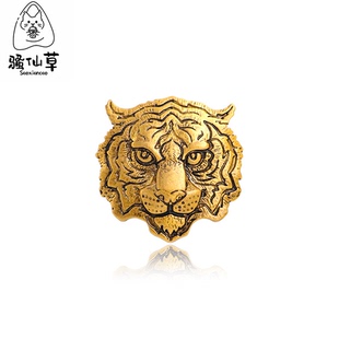 十二生肖虎头金属胸针新品电镀霸气老虎猛兽动物别针饰品胸章配饰