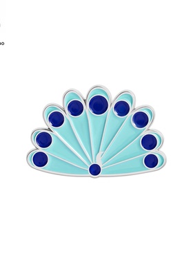 清新孔雀尾羽蓝绿色金属徽章胸针配饰pin精致鸟类衣服领针装饰品