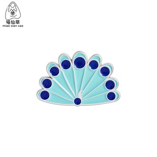 清新孔雀尾羽蓝绿色金属徽章胸针配饰pin精致鸟类衣服领针装 饰品