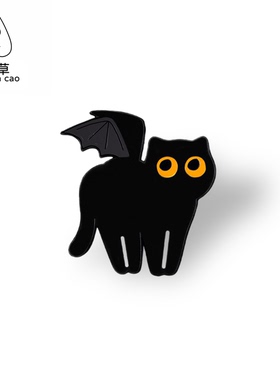 创意卡通万圣节猫猫合金徽章胸针