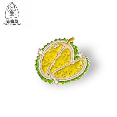 榴莲西瓜草莓樱桃菠萝南瓜水果金属徽章胸针pin彩色胸章衣服饰品