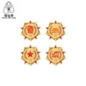 国庆节祖国万岁金属徽章胸针pin别针红色五星爱国胸章衣服装 饰品