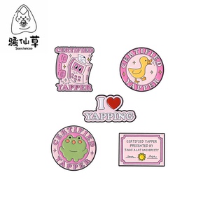 饰品 卡通粉色青蛙小鸭子金属烤漆徽章胸针配饰爱心信件胸章衣服装