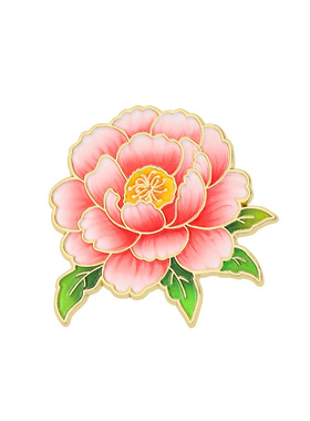 国风唯美菊花牡丹金属徽章胸针