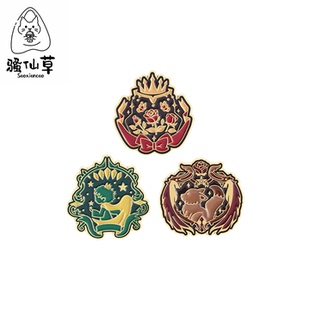 童话玫瑰王冠圆形王子金属徽章胸针pin狐狸星球可爱胸章衣服配饰