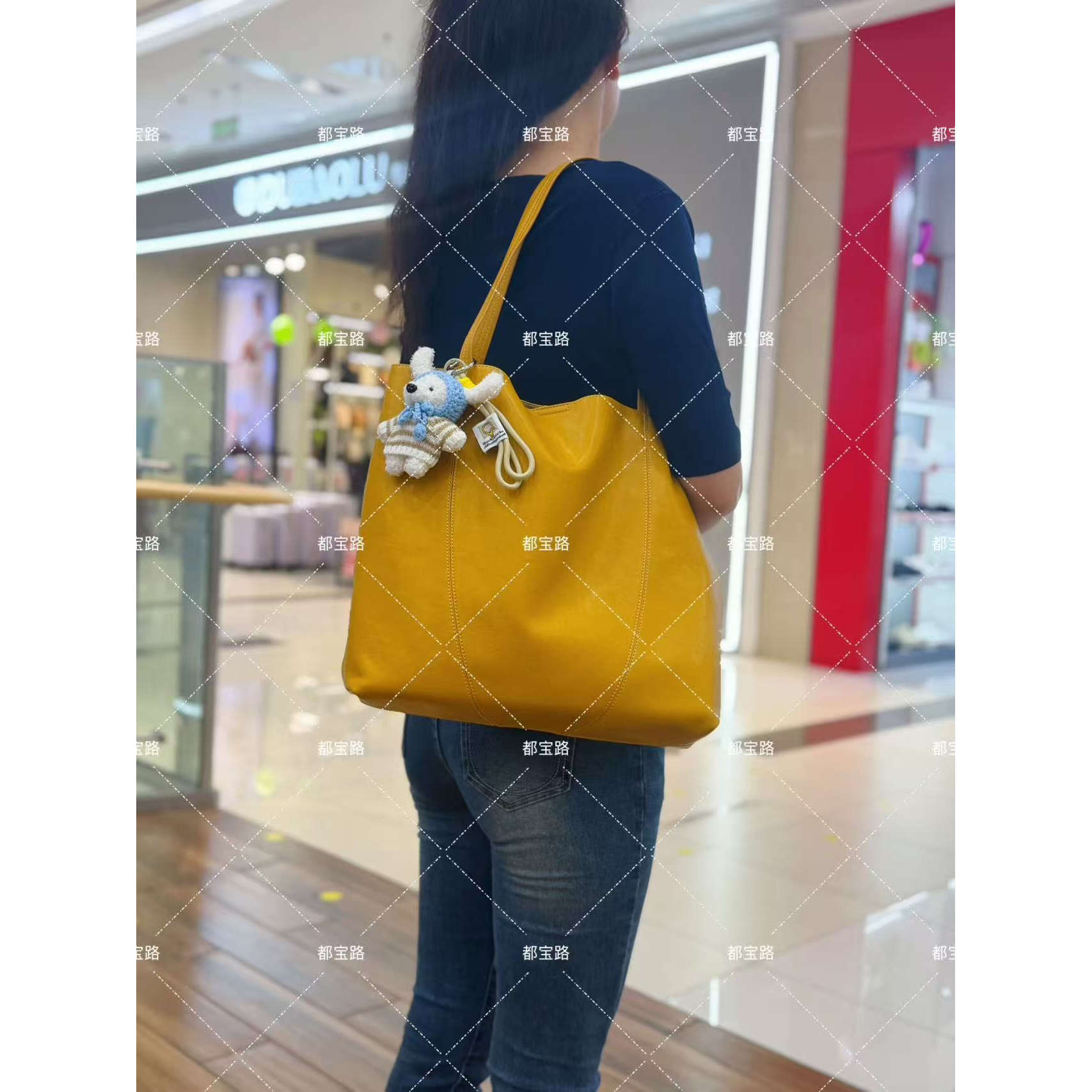 都宝路大容量软皮单肩子母托特包