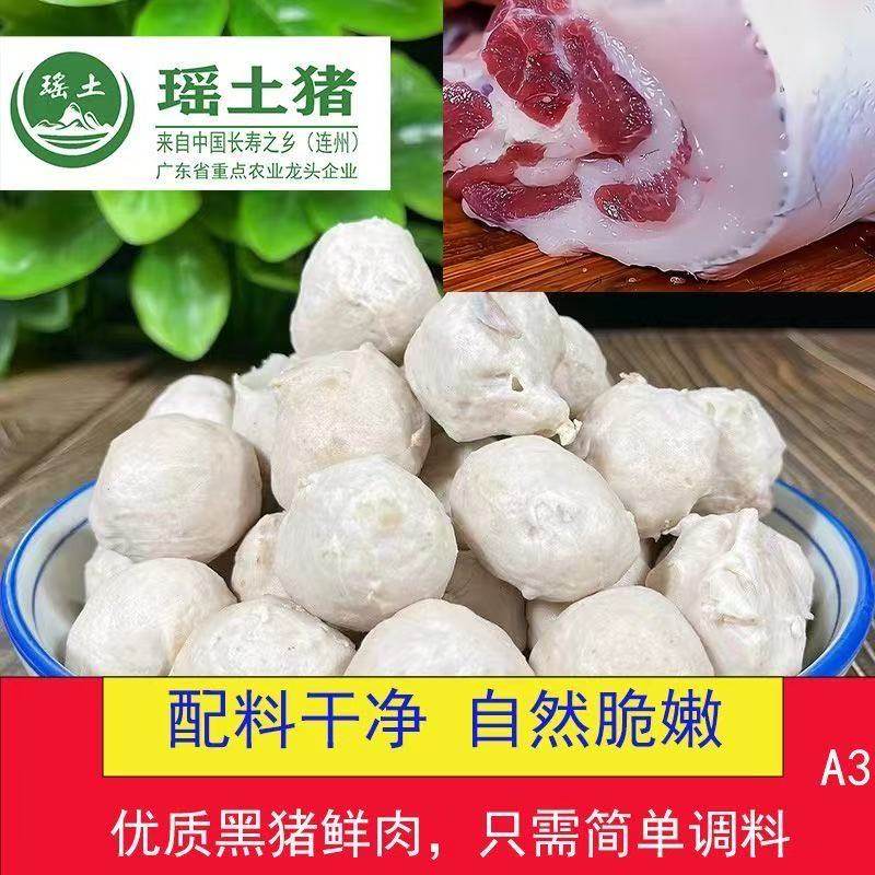 粤北猪肉丸猪肉饼广东正宗火锅烧烤炒菜汤粉瑶土食材连州特产小吃