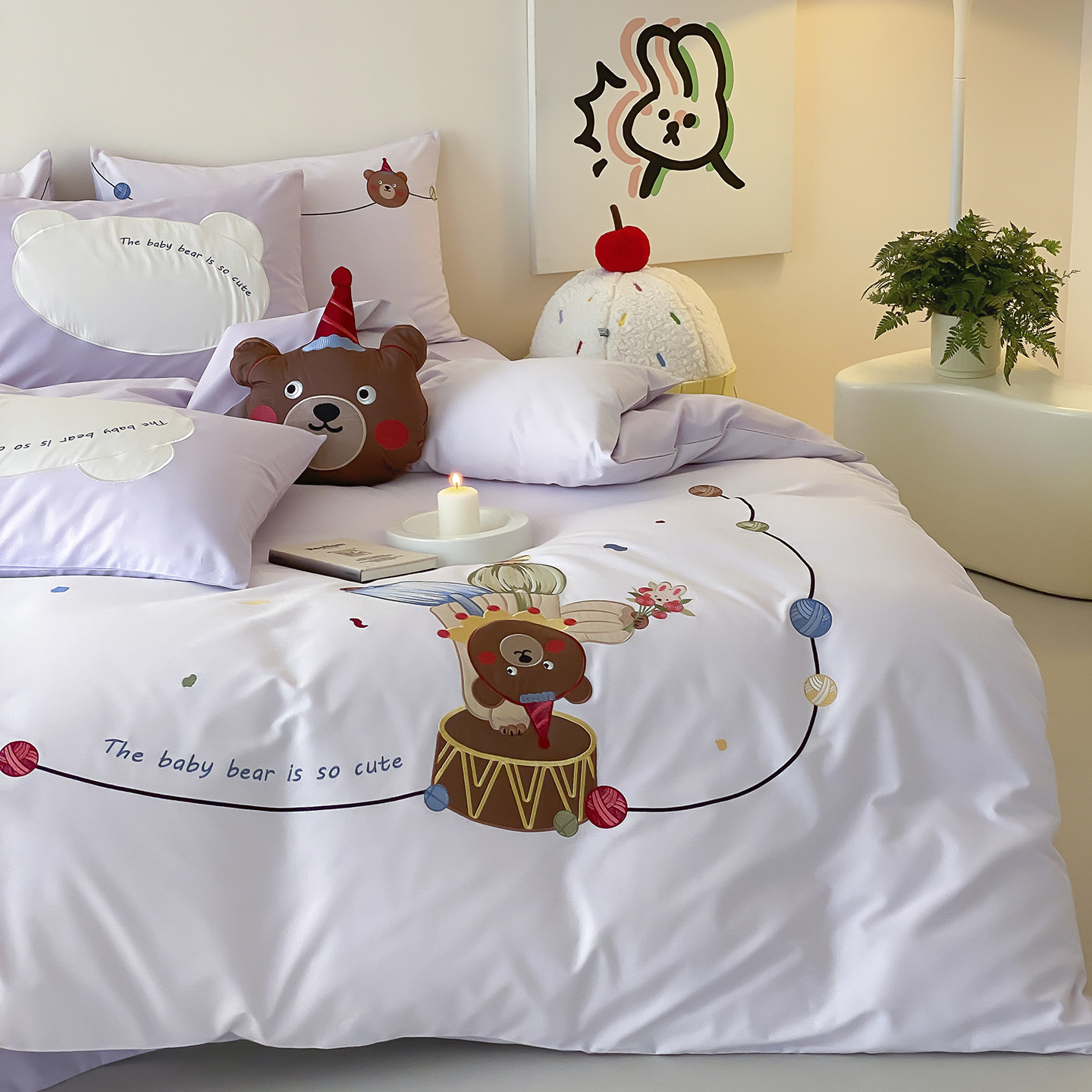 少女心可爱小熊全棉四件套