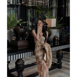 MINI 「花间曼舞」大开叉剪裁碎花裙繁花系列 STUDIO徐琳