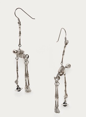 SKELETON系列 骷髅骨头耳环耳钉VIVIENNE WESTWOOD 西太后薇薇安