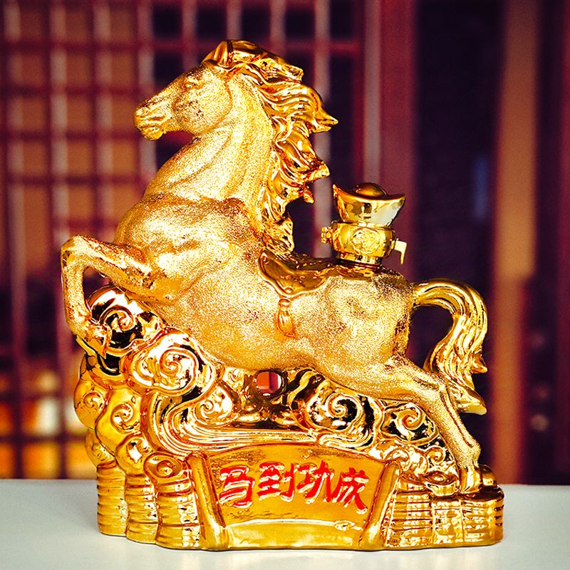 山西杏花特产马到功成酒53度原浆酒礼盒装清香型白酒1500ml整箱酒