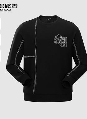 探路者22秋冬款哆啦A梦联名纯色套头圆领运动休闲卫衣TAUUAK91671