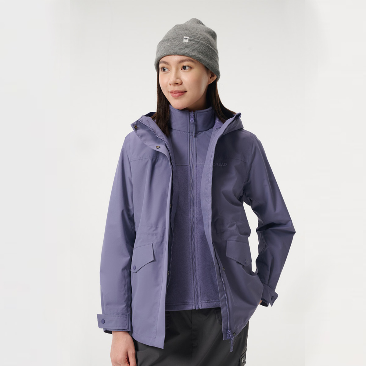 探路者防风防水可拆卸登山服