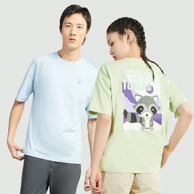 探路者棉T恤春夏潮流休闲宽松圆领套头情侣短袖TAJJ81786/82787
