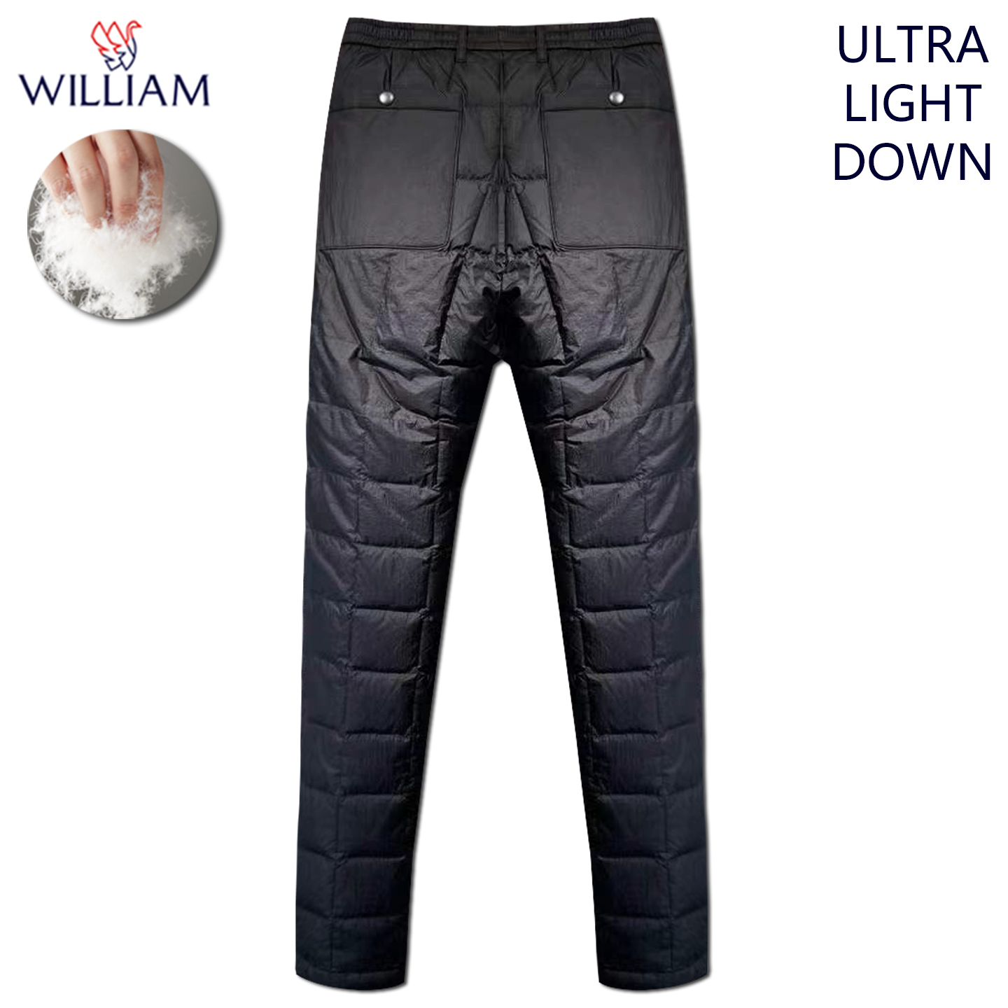 2025新款户外羽绒裤男加厚保暖外穿直筒修身显瘦防寒棉裤