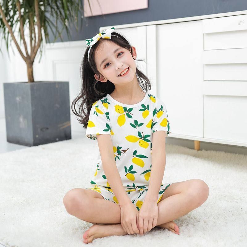 宽松卡通装送女童纯棉两件套睡衣