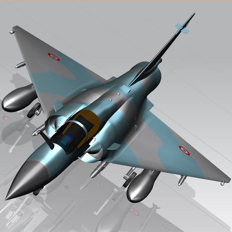 幻影2000战斗机航模飞机3D绘制数模型成品三维立体文件多格式转换