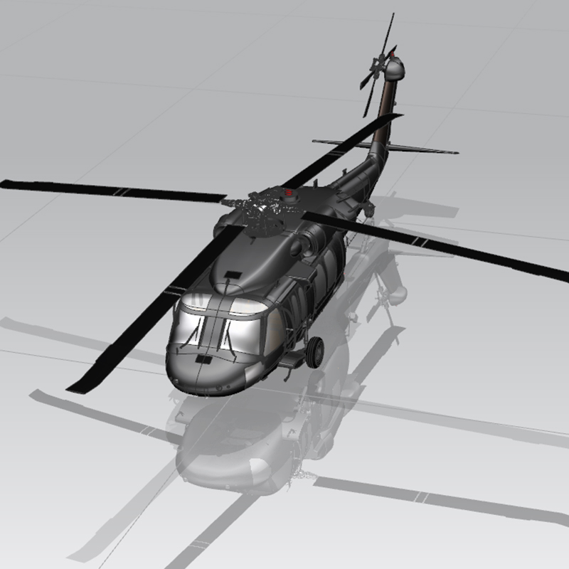 uh60黑鹰直升机高仿真飞机航模型三维立体文件多种格式可转换