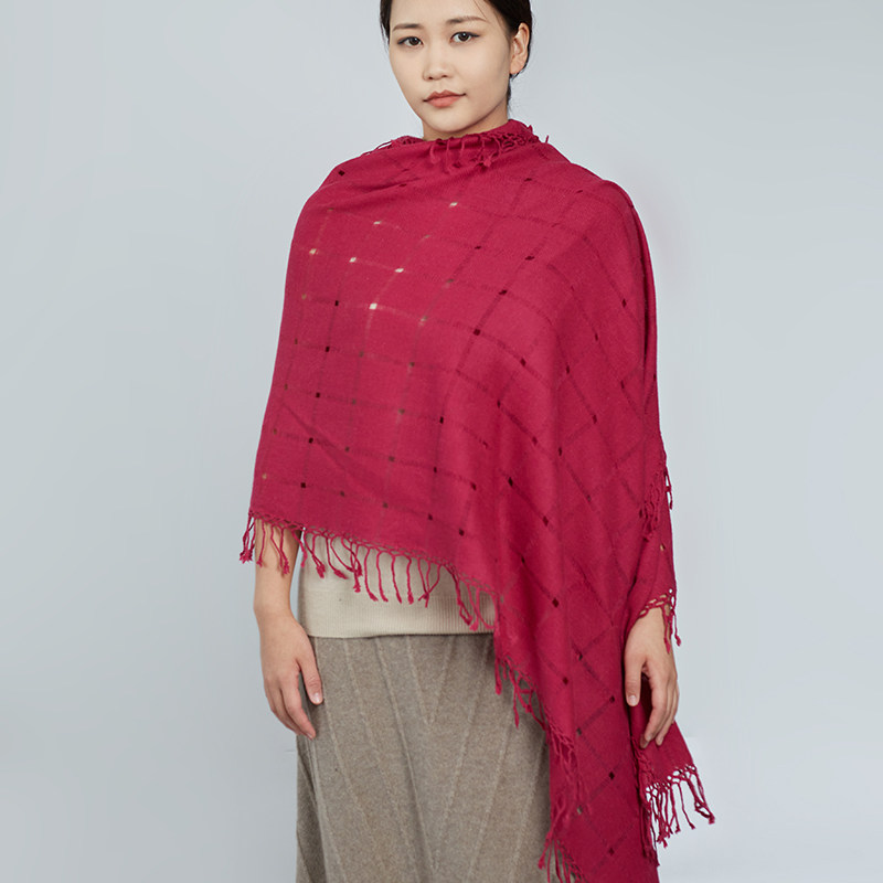 橘语羊毛绒混纺镂空流苏日系围巾女实拍精品优质推荐爆款包邮