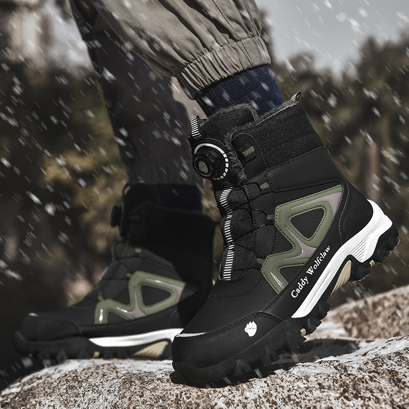 大男童户外靴冬季加绒保暖大棉鞋