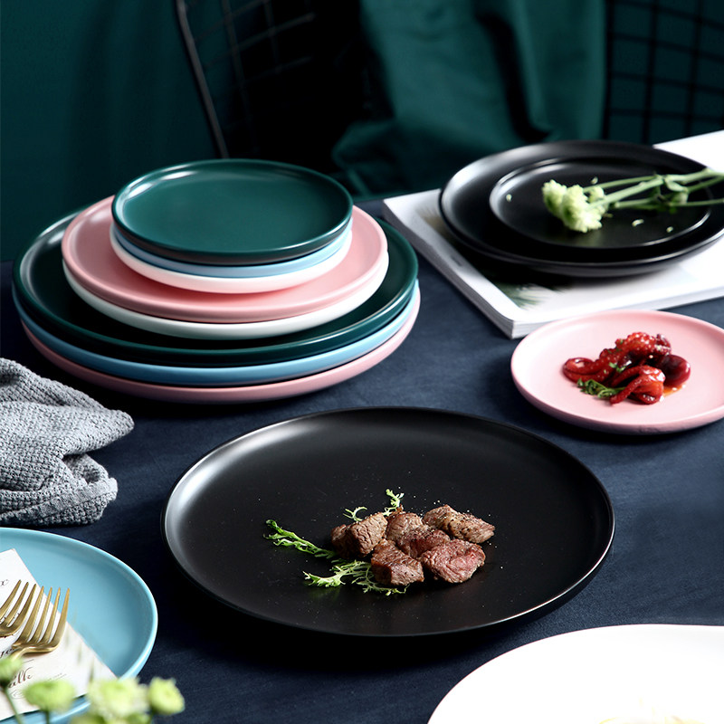 Simple ceramic oven plate, household fried rice plate and vegetable plate