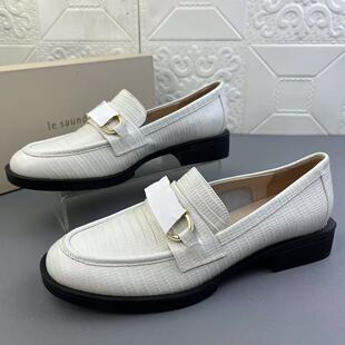 莱尔斯*正品处理头层牛皮浅口女鞋高品质真皮新款防滑乐福鞋单鞋