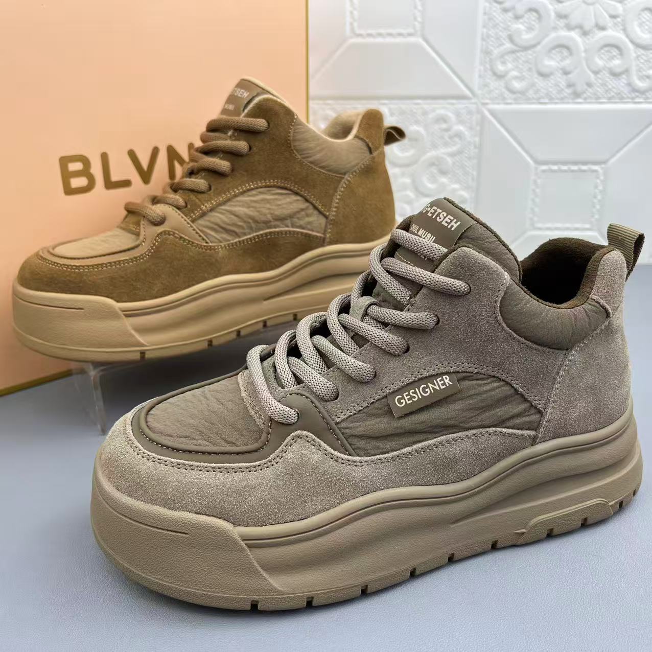 高品质新款加绒真皮高帮鞋女板鞋