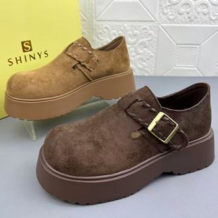 奥莱撤柜处理时尚休闲搭扣博肯女鞋高品质新款厚底防滑耐磨单鞋清