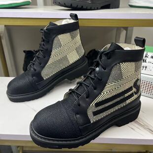 时尚休闲牛皮月牙儿女靴撤柜新款品牌尾单女士休闲马丁靴外贸短靴