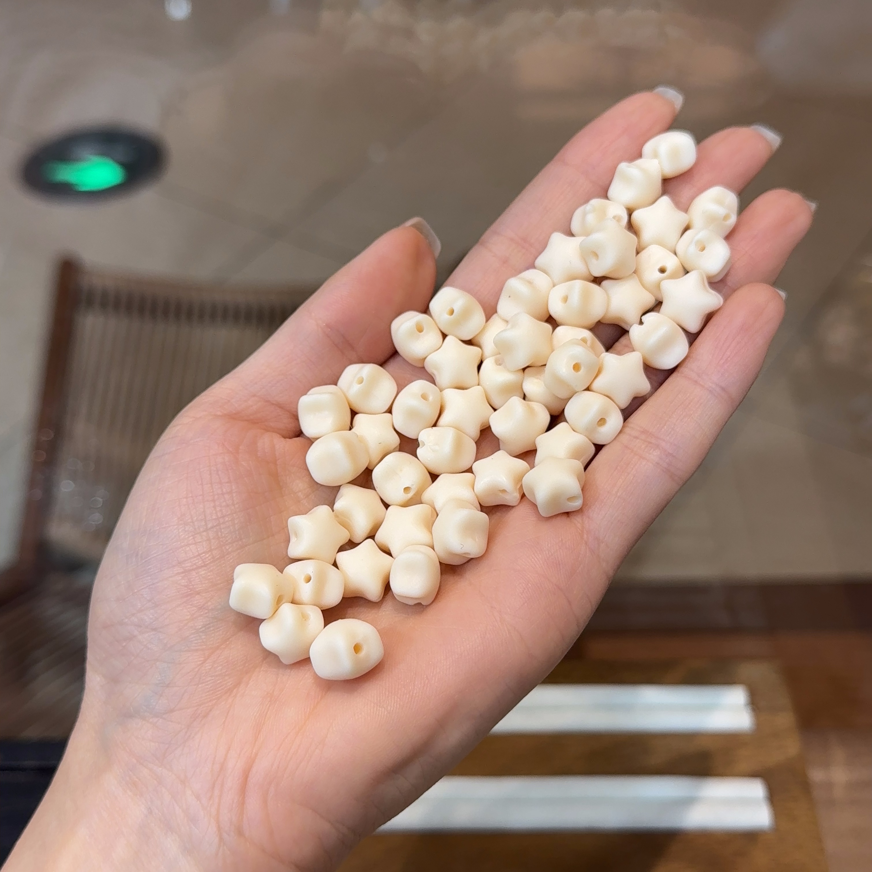 象牙果爱心小星星 diy文玩时尚配饰佛珠串珠手链项链 DM924