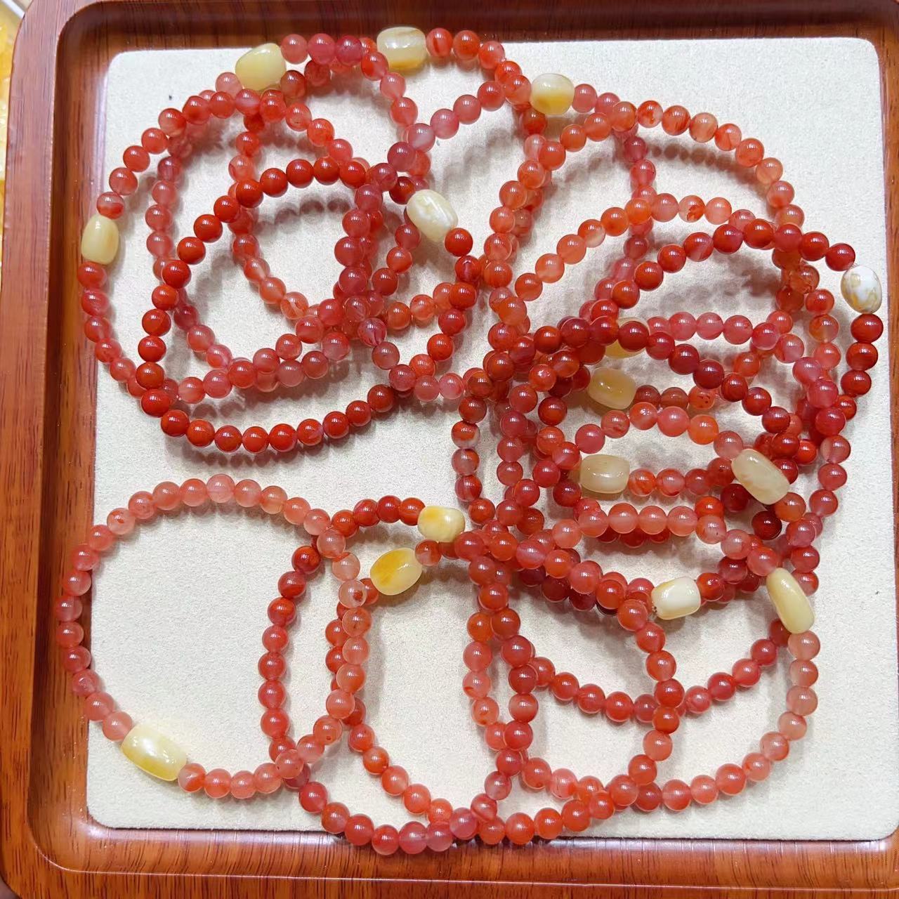 迷你天然南红玛瑙单圈手链