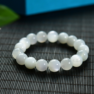 奶白 天然白月光石单圈手链 包邮 水晶手串饰品礼物 XL484 男女款