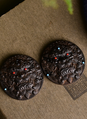 沉香醒狮牌吊坠 DIY项链毛衣链项坠挂件包挂 DM486