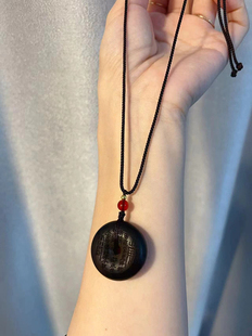 沉香山鬼花钱平安扣吊坠 TY1221 文玩饰品礼物