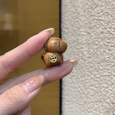 老桃木马上有钱 diy配件手绳项链手串文玩佛珠配饰 DM266