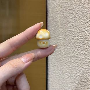 炭烤象牙果蘑菇 DM249 diy配件手绳项链手串文玩佛珠配饰