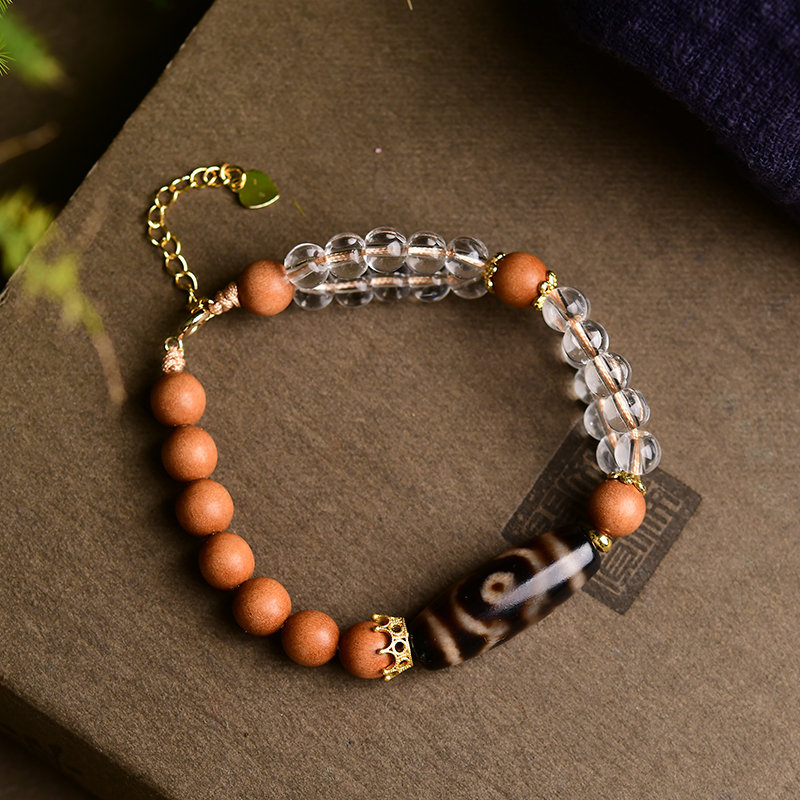 三眼天珠手链 搭配老山檀 TY1824