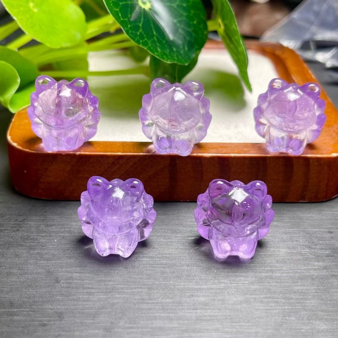 大号天然薰衣草紫水晶炸毛九尾狐通孔 约21mm diy手串项链 ZW781,饰品/流行首饰/时尚饰品新,DIY配件,淘宝优惠券,粉丝福利购,淘宝优惠卷