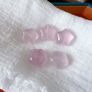 超大天然粉晶星星配件 约24*14mm diy手工手串项链编绳串珠 ZW879