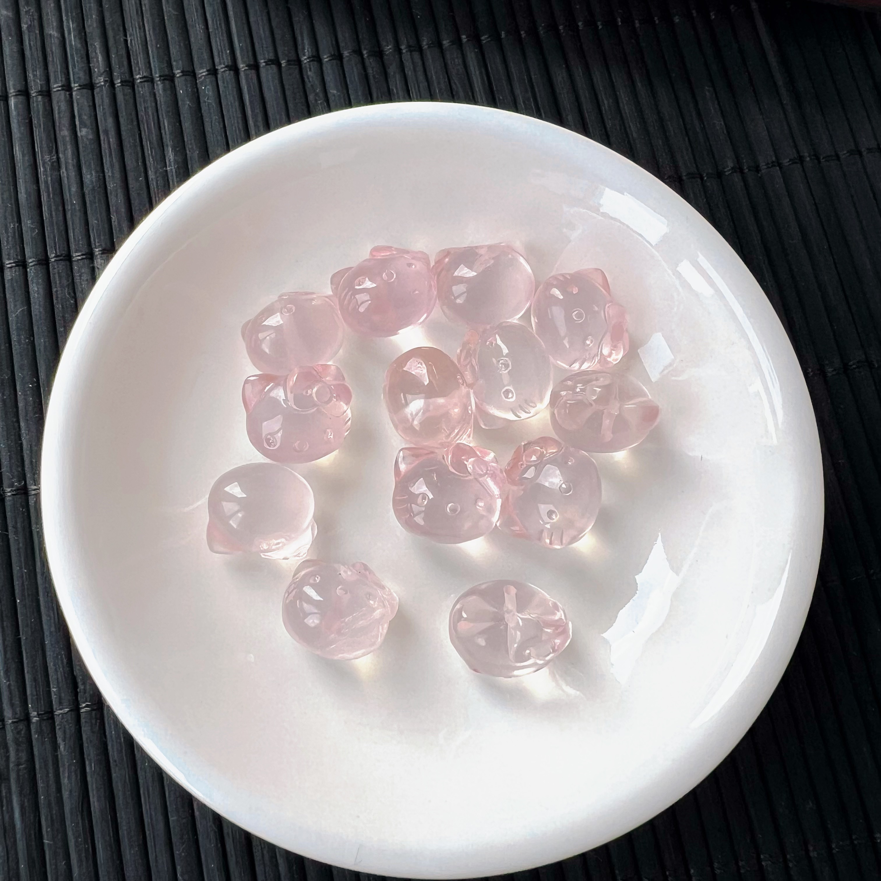 天然莫桑比克Kitty猫吊坠孔/小滴溜万能扣 diy手串项链 ZW795