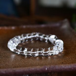 收藏级全净体天然白水晶大肠单圈手链手串 饰品礼物包邮 XL437