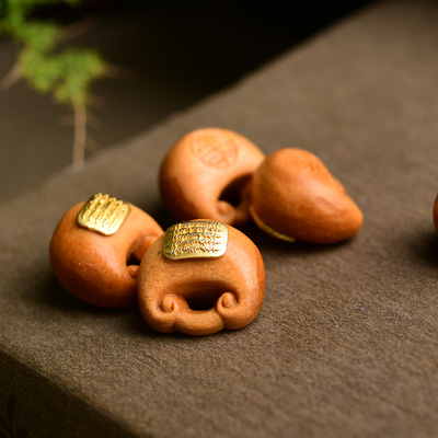 芭比檀福锁五条经文吊坠配件 如意锁 DIY文玩佛珠手串项链 TY1879