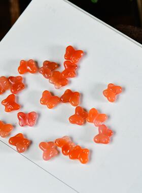 天然南红玛瑙蝴蝶通孔配件 12*9.8*4.6mm 项链手串DIY配件 LH436