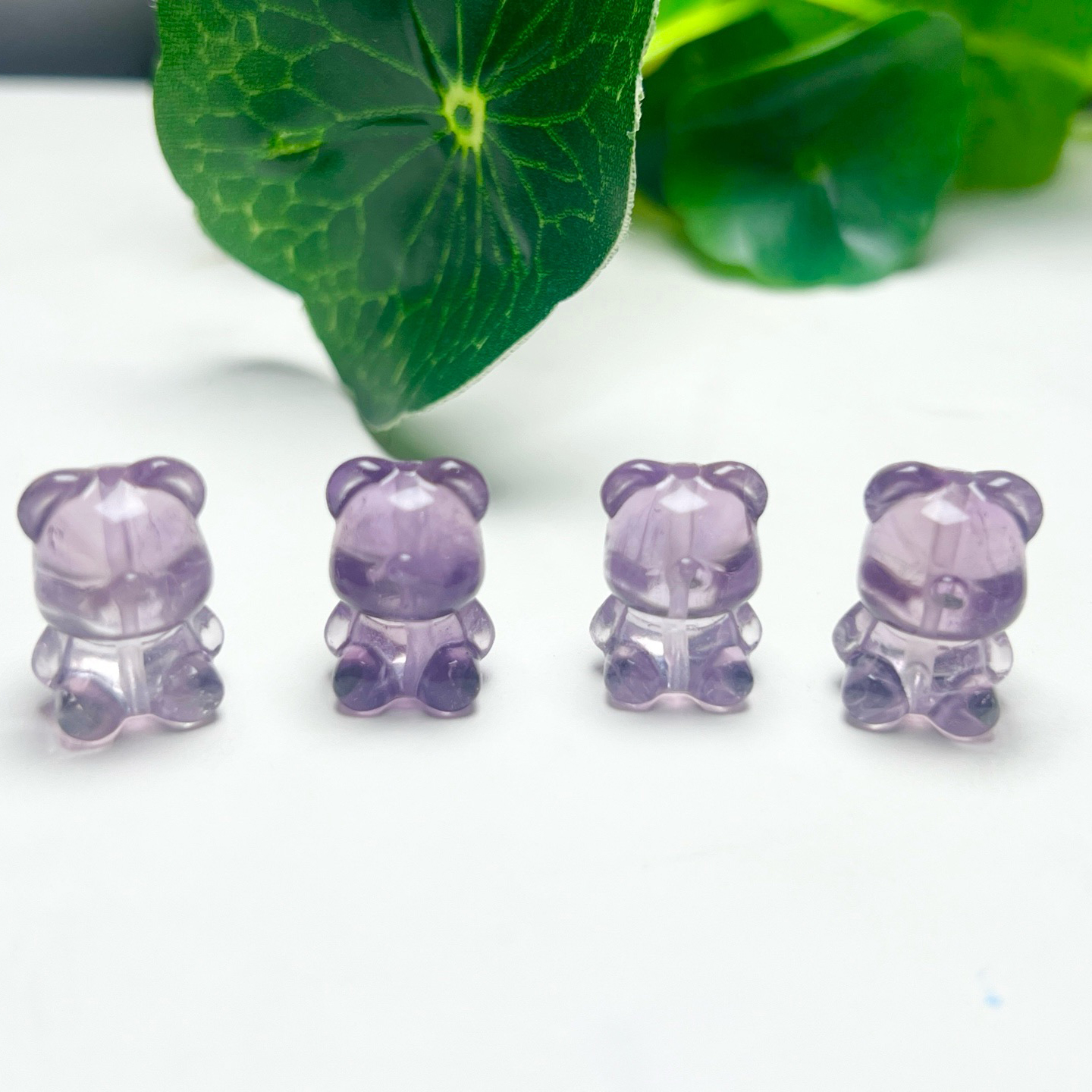 天然紫水晶小熊通孔 规格16～21mm diy手串项链配件 ZW905