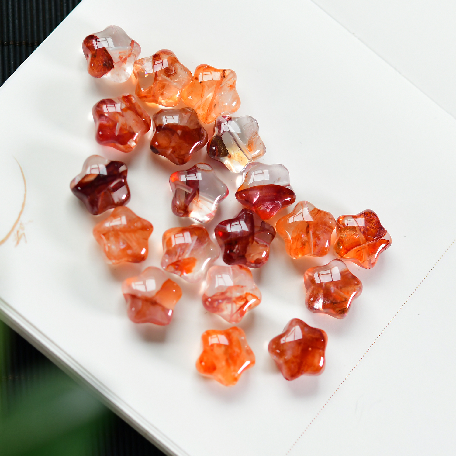 红胶花星星通孔配件 规格14mm diy手串项链 ZW760