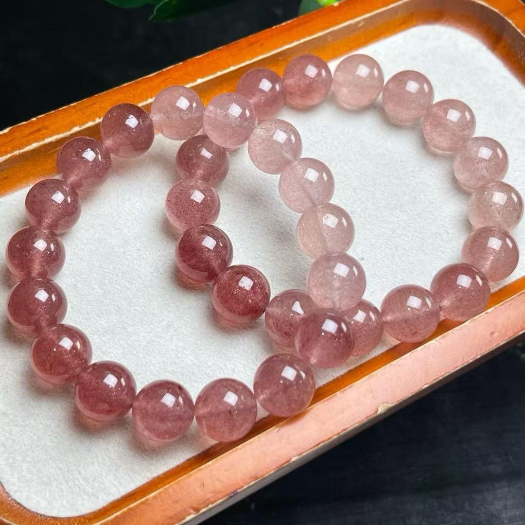 渐变草莓晶单圈手链14mm左右