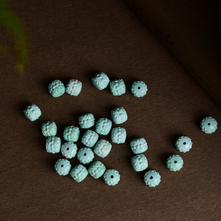 菱镁矿并蒂莲通孔配件 DIY文玩佛珠手串项链 颜色随机发货  TY934
